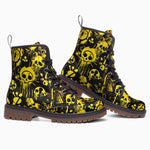 Leather Boots Yellow Skulls Symbols and Shapes