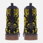 Leather Boots Yellow Skulls Symbols and Shapes