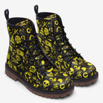 Leather Boots Yellow Grunge Punk Symbols