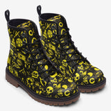 Leather Boots Yellow Grunge Punk Symbols
