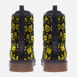 Leather Boots Yellow Grunge Punk Symbols