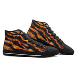 High-Top Canvas Shoes Tiger Print Fur Pattern