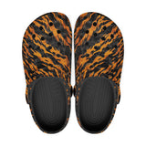 Classic Clogs Orange and Black Tiger Stripes