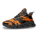 Sports Mesh Sneakers Orange and Black Tiger Stripes