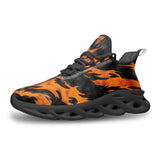 Sports Mesh Sneakers Orange and Black Tiger Stripes