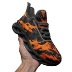 Sports Mesh Sneakers Orange and Black Tiger Stripes