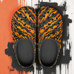Classic Clogs Orange and Black Tiger Stripes