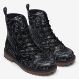 Leather Boots Dark Gray Animal Fur Texture