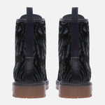 Leather Boots Dark Gray Animal Fur Texture