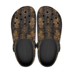 Classic Clogs Brown Snakeskin with Metallic Gold Accents