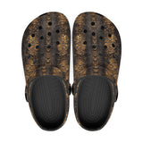 Classic Clogs Brown Snakeskin with Metallic Gold Accents