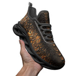 Sports Mesh Sneakers Brown Snakeskin with Metallic Gold Accents