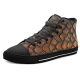 High-Top Canvas Shoes Copper Dragon Scales Pattern