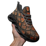 Sports Mesh Sneakers Copper Dragon Scales Pattern