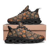 Sports Mesh Sneakers Copper Dragon Scales Pattern