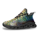 Sports Mesh Sneakers Colorful Snake Skin Print