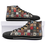 High-Top Canvas Shoes Colorful Tiles Mosaic