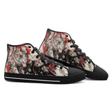 High-Top Canvas Shoes Japanese Style Art White and Red Wolf