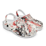 Classic Clogs Japanese Style Art White and Red Wolf