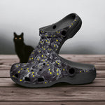 Classic Clogs Black Cats with Yellow Eyes