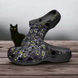 Classic Clogs Black Cats with Yellow Eyes