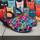 Classic Clogs Colorful Vibrant Cartoon Cats