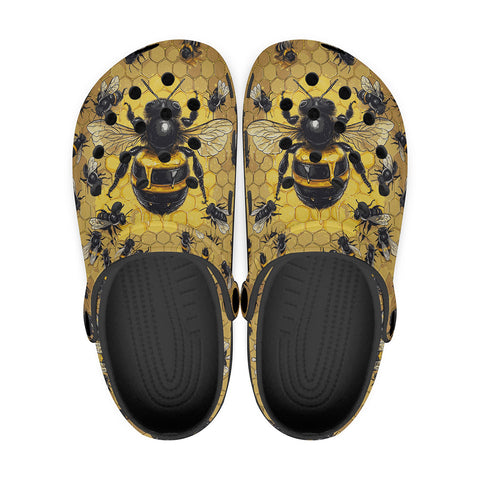 Classic Clogs Bees on Honeycomb