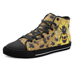 High-Top Canvas Shoes Bees on Honeycomb