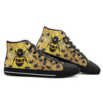 High-Top Canvas Shoes Bees on Honeycomb