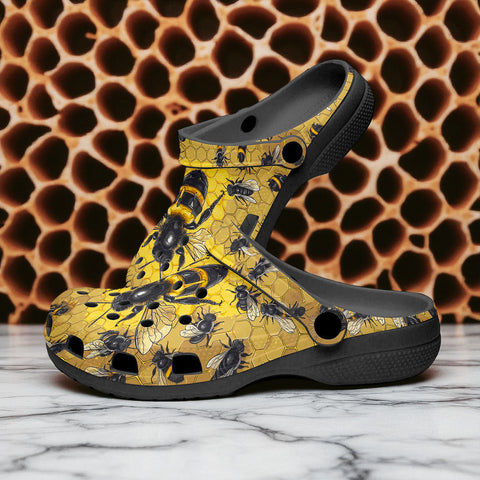 Classic Clogs Bees on Honeycomb