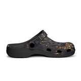 Classic Clogs Black and Gold Dragon with Scales