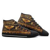 High-Top Canvas Shoes Ancient Egyptian Hieroglyphs