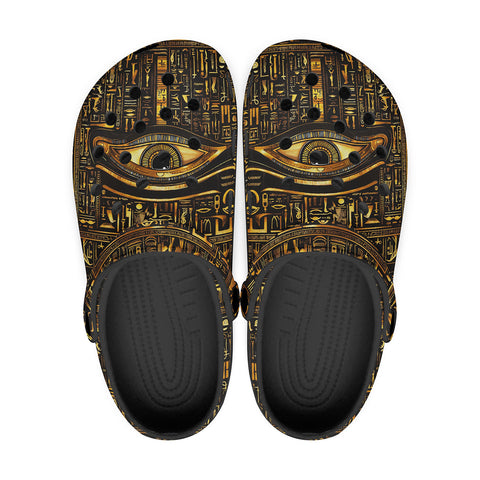 Classic Clogs Egyptian Hieroglyphs Golden Eye