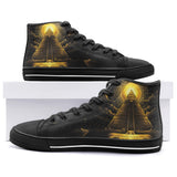 High-Top Canvas Shoes Golden Egyptian Pyramid