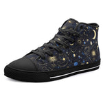 High-Top Canvas Shoes Celestial Symbols