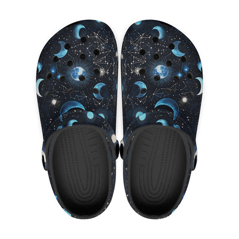 Classic Clogs Celestial Elements Blue Moons and Stars