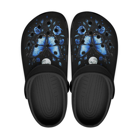 Classic Clogs Blue Butterfly with Roses