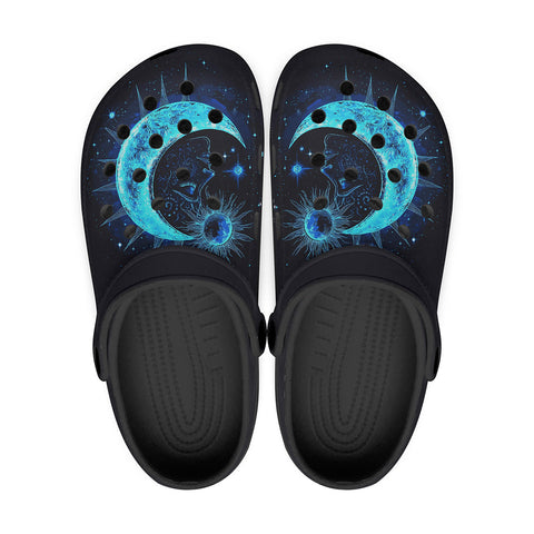 Classic Clogs Blue Moon and Sun Art