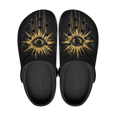 Classic Clogs Golden Celestial Eye with Rays