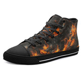 High-Top Canvas Shoes Fire Pattern