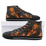 High-Top Canvas Shoes Fire Pattern