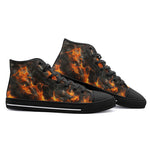 High-Top Canvas Shoes Fire Pattern