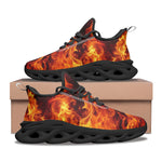 Sports Mesh Sneakers Burning Flames Print