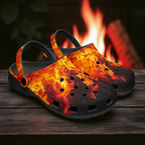 Classic Clogs Burning Flames Print