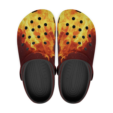 Classic Clogs Fiery Flames Pattern