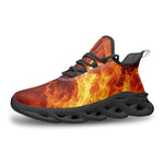 Sports Mesh Sneakers Fiery Flames Pattern