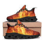 Sports Mesh Sneakers Fiery Flames Pattern