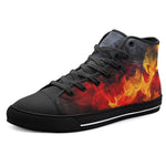 High-Top Canvas Shoes Red and Yellow Flames