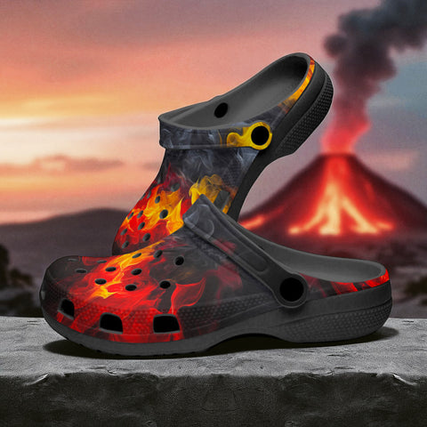 Classic Clogs Red and Yellow Flames