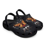 Classic Clogs Gothic Art Butterfly with Skulls